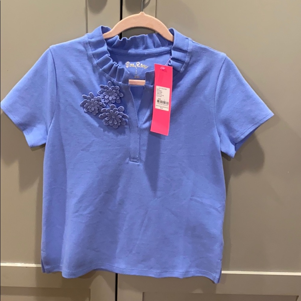 Lilly Pulitzer purple flower polo sz 8-10